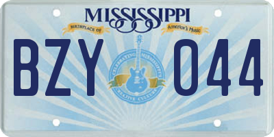 MS license plate BZY044