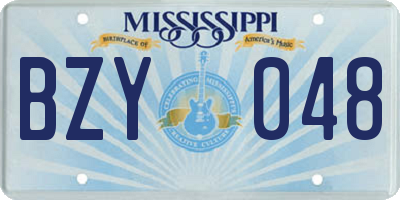 MS license plate BZY048