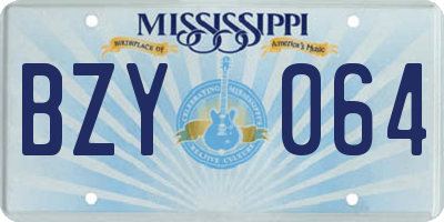 MS license plate BZY064