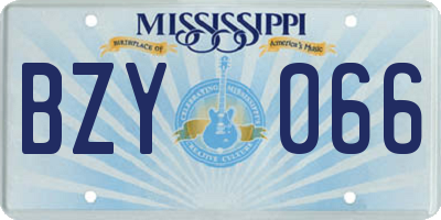 MS license plate BZY066