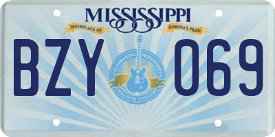 MS license plate BZY069