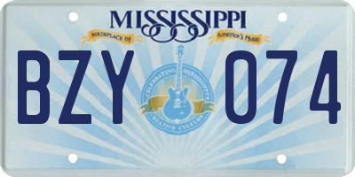 MS license plate BZY074