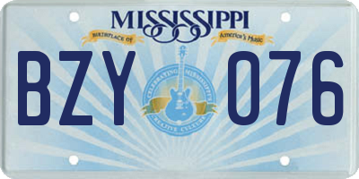 MS license plate BZY076