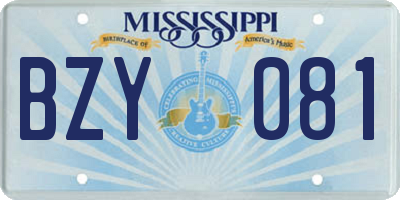 MS license plate BZY081