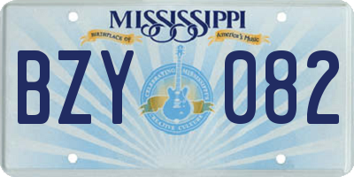 MS license plate BZY082
