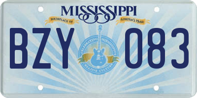MS license plate BZY083
