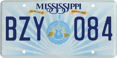 MS license plate BZY084