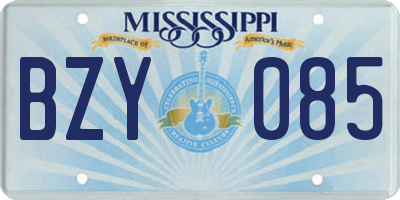 MS license plate BZY085