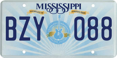 MS license plate BZY088