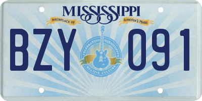 MS license plate BZY091