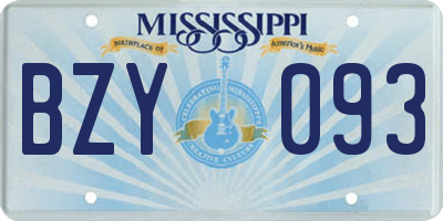 MS license plate BZY093