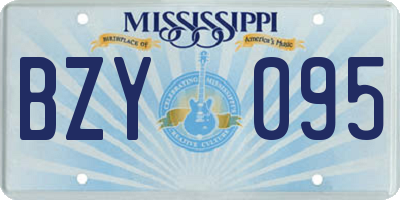 MS license plate BZY095