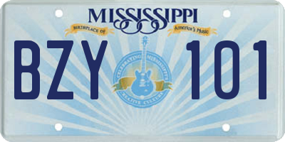 MS license plate BZY101