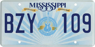 MS license plate BZY109