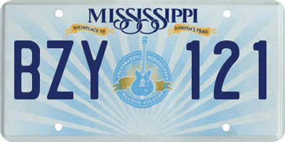 MS license plate BZY121