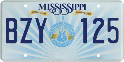 MS license plate BZY125