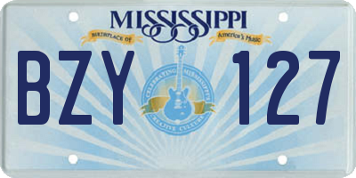 MS license plate BZY127
