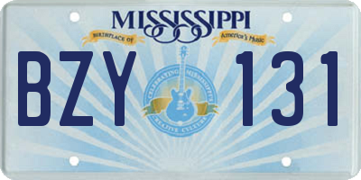 MS license plate BZY131