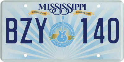 MS license plate BZY140