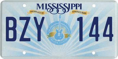 MS license plate BZY144