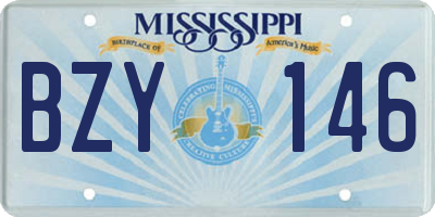 MS license plate BZY146