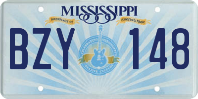 MS license plate BZY148