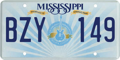 MS license plate BZY149