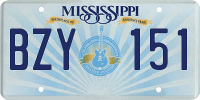 MS license plate BZY151