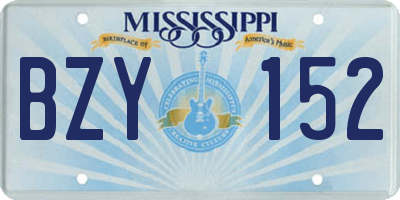 MS license plate BZY152