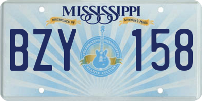 MS license plate BZY158