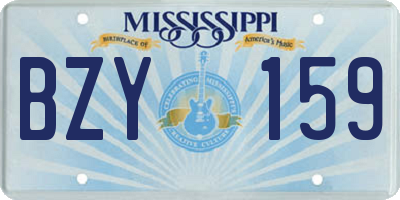 MS license plate BZY159
