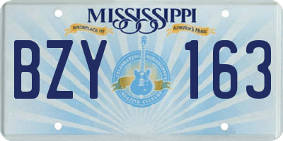 MS license plate BZY163