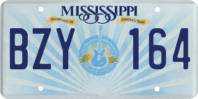 MS license plate BZY164