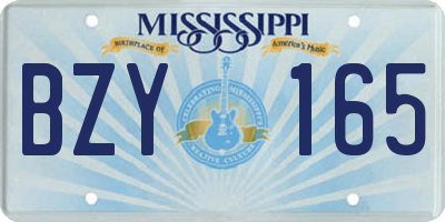 MS license plate BZY165