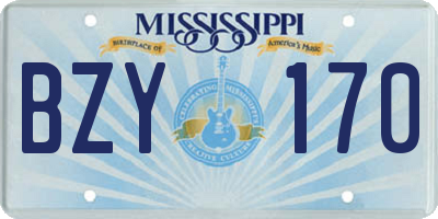 MS license plate BZY170