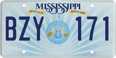 MS license plate BZY171
