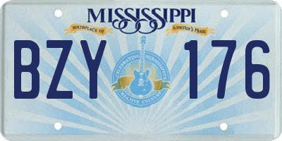 MS license plate BZY176