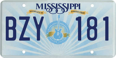 MS license plate BZY181