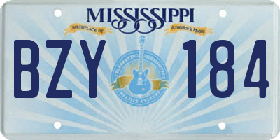 MS license plate BZY184