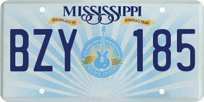 MS license plate BZY185