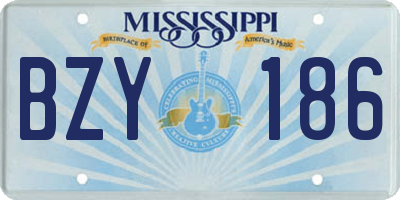 MS license plate BZY186