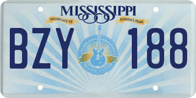 MS license plate BZY188