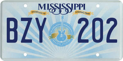 MS license plate BZY202
