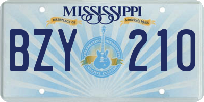 MS license plate BZY210