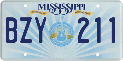 MS license plate BZY211