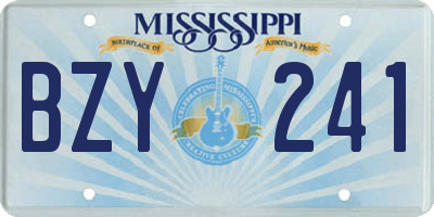 MS license plate BZY241