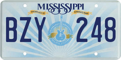 MS license plate BZY248