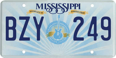 MS license plate BZY249