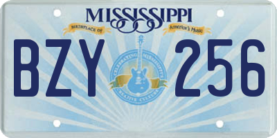 MS license plate BZY256