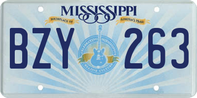 MS license plate BZY263